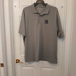 Antigua New York Yankee Polo Shirt Men's Size 2XL Heather Grey